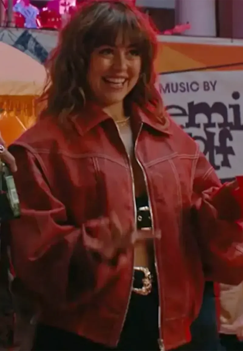 allie hayes red bomber jacket