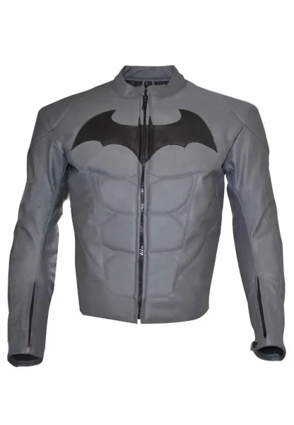 batman arkham knight grey leather jacket