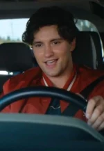 beau maxwell red varsity jacket