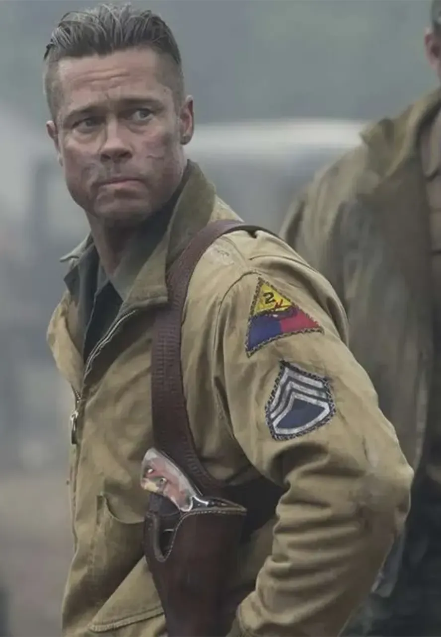 Brad Pitt Fury Wardaddy Military Jacket brad fury wardaddy jacket
