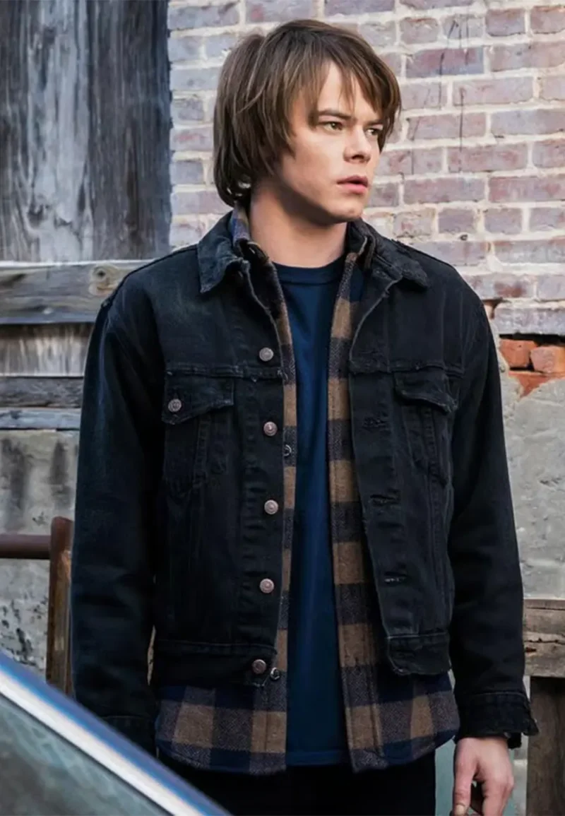 charlie-heaton-black-cotton-jacket charlie heaton black cotton jacket