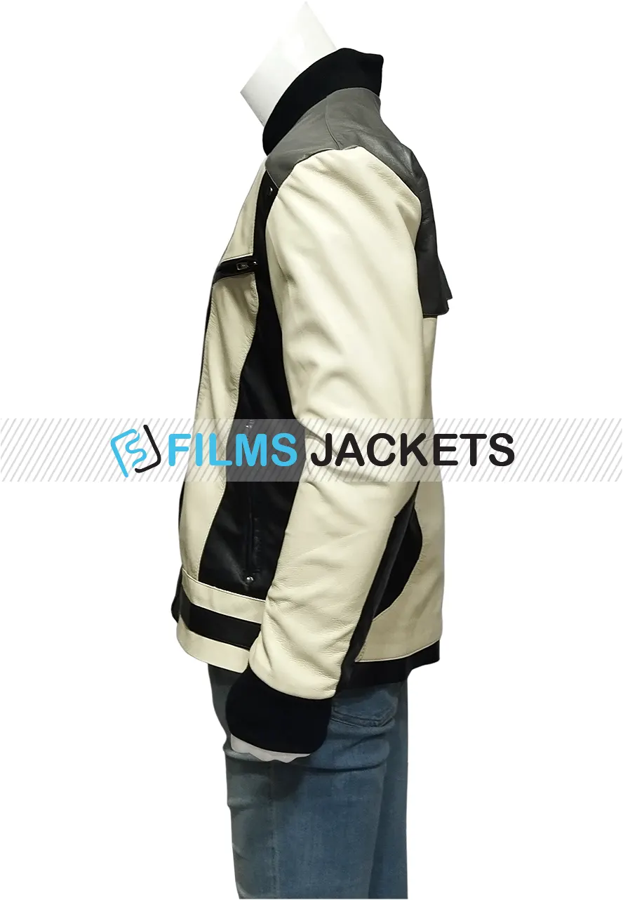 Ferris Bueller Day off Leather Jacket day off ferris bueller beige and black bomber leather jacket