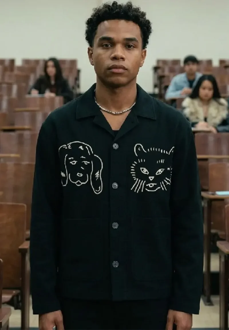 dexter black cotton jacket