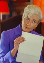emma thompson purple blazer