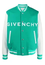givenchy aqua green and white varsity jacket