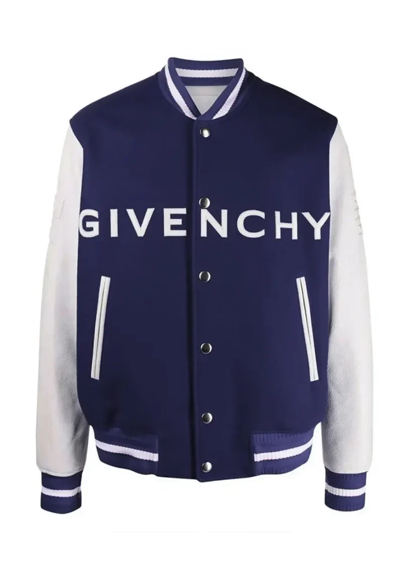 givenchy blue and white varsity jacket
