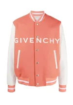 givenchy coral pink and white varsity jacket