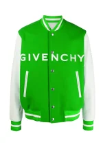 givenchy green and white varsity jacket