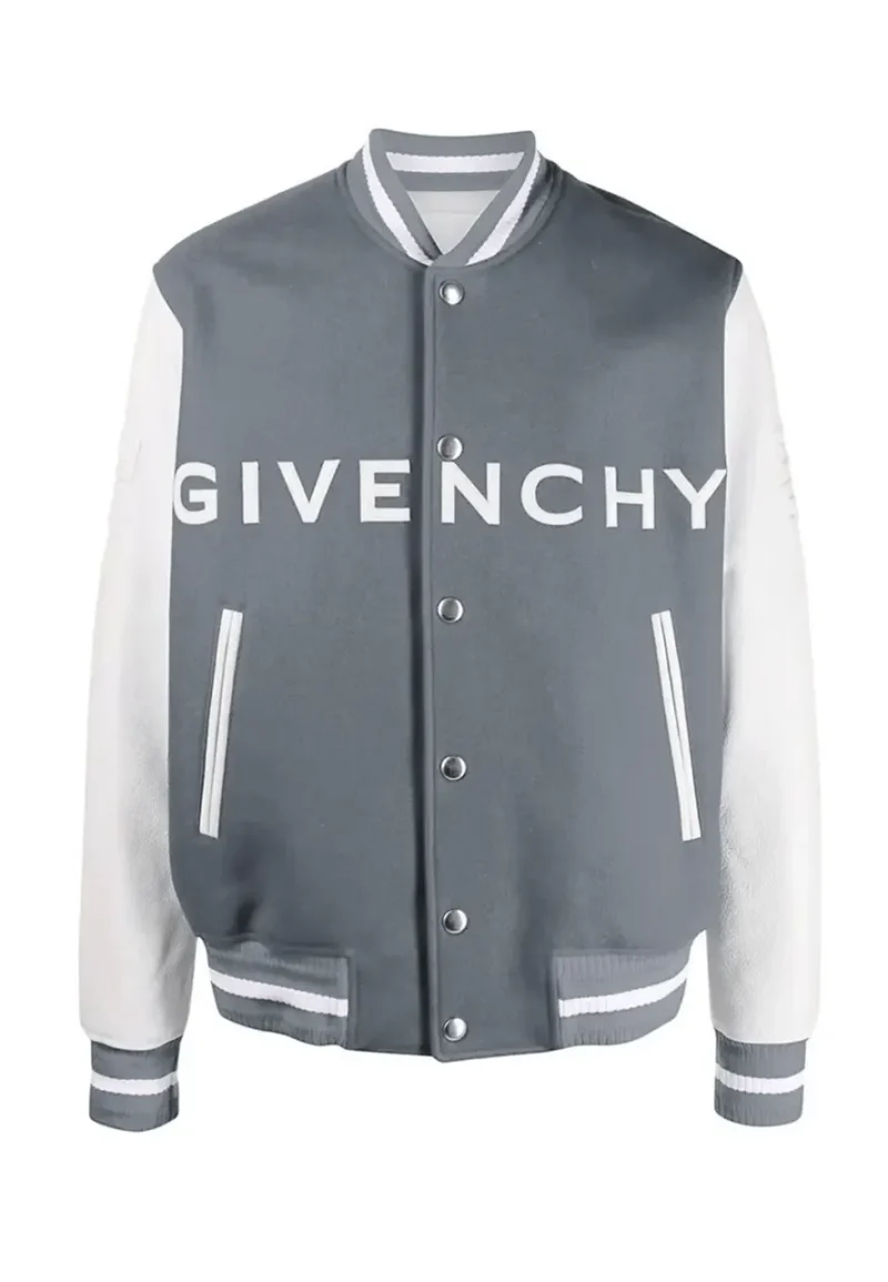 givenchy grey and white varsity jacket