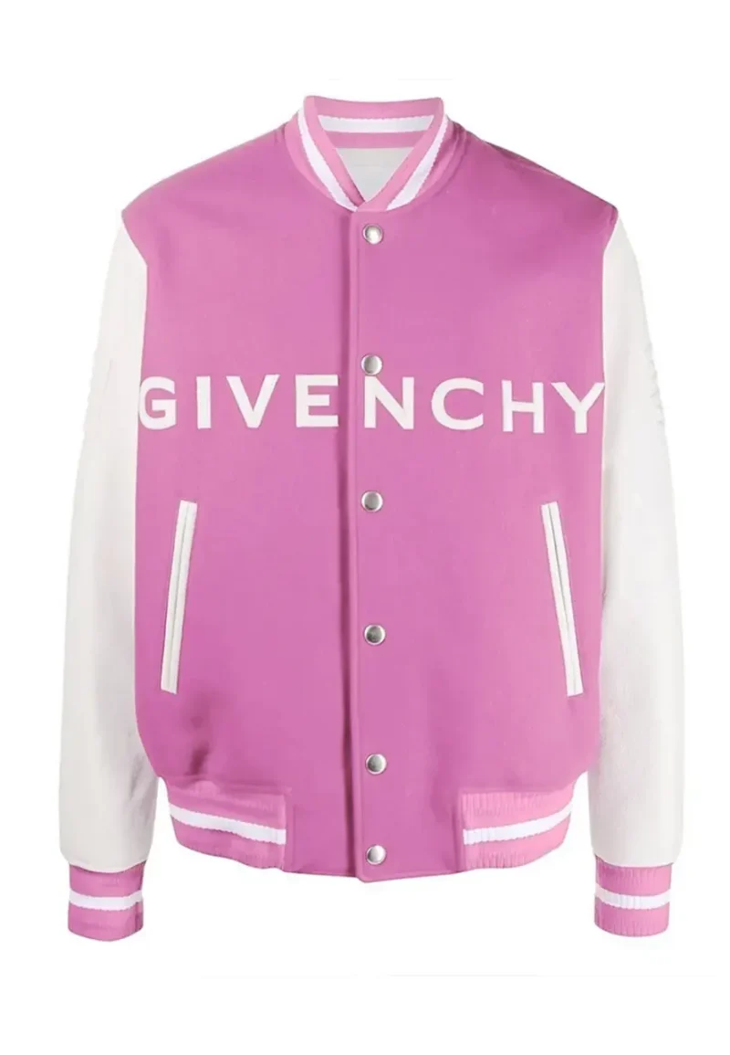 givenchy pink and white varsity jacket