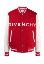 givenchy red and white varsity jacket