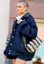 julien calloway oversize blue bomber jacket