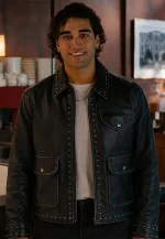 justin kohl black leather jacket