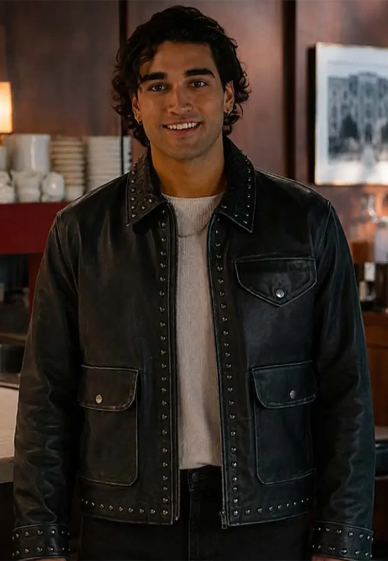 justin kohl black leather jacket