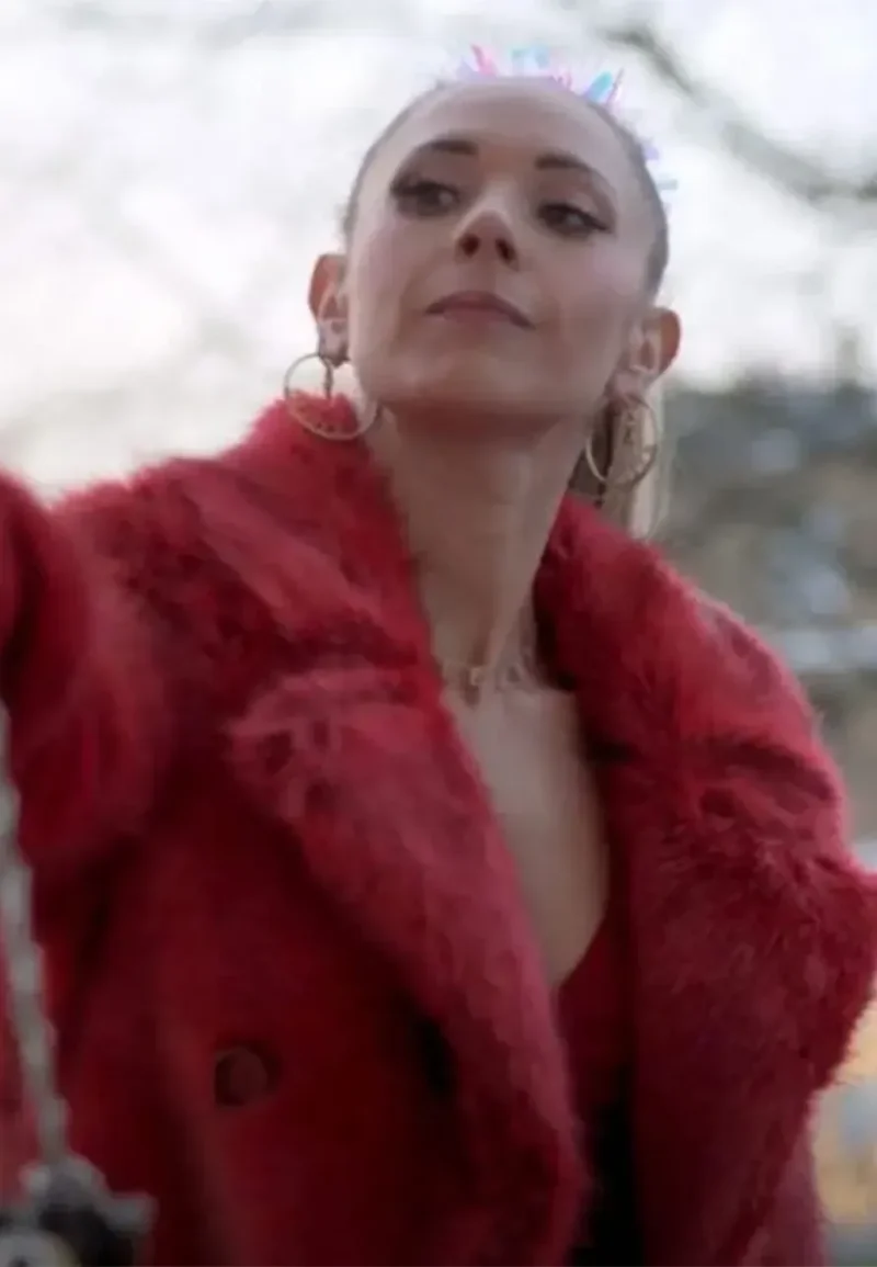 keeley jones red ted lasso juno temple fur coat