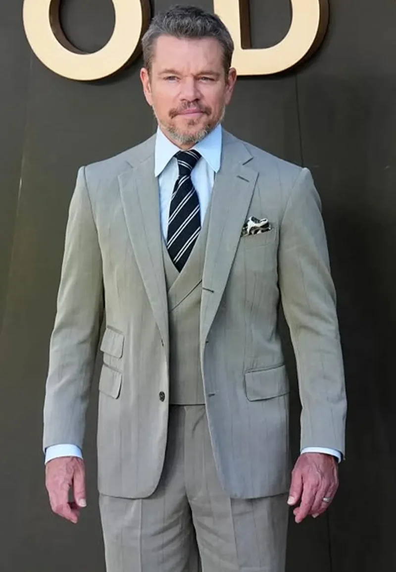 matt damon grey blazer