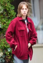 maya hawke red wool jacket