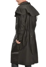 mens ride cowboy black duster coat