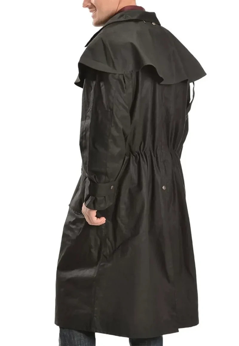mens ride cowboy black duster coat