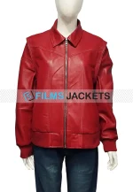 mika abdalla red bomber jacket