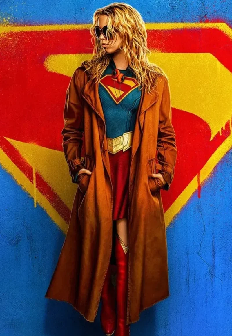 milly-alcock-supergirl-brown-trench-coat milly alcock supergirl brown trench coat