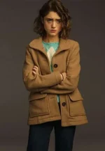 natalia dyer brown coat