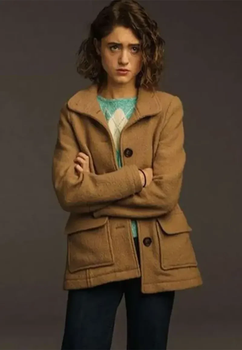 natalia dyer brown coat