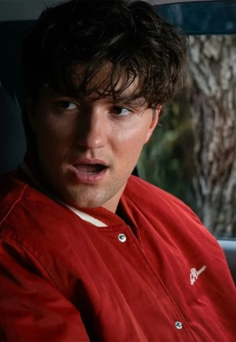 off campus beau maxwell red varsity jacket