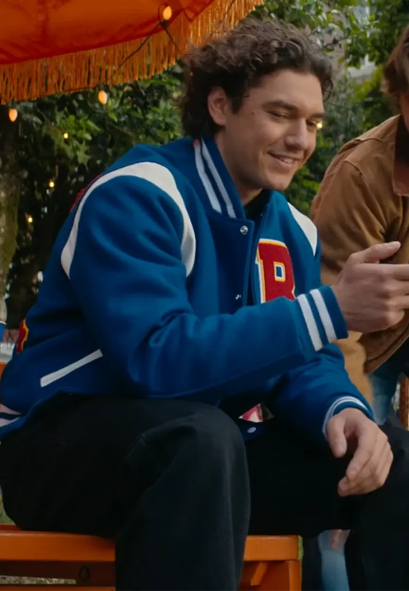 off campus belmont cameli blue varsity jacket