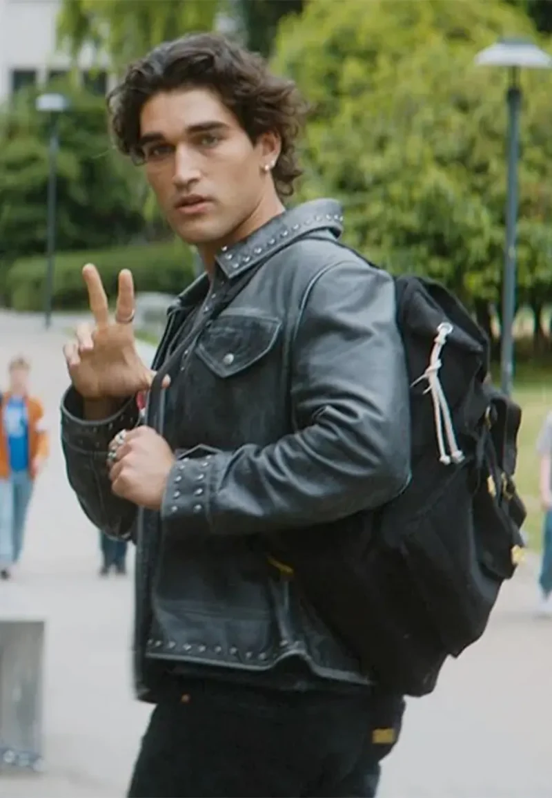 off campus josh heuston black leather jacket