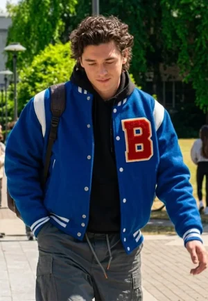 off campus s01 belmont cameli blue varsity jacket