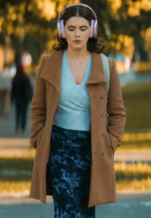 off campus s01 hannah wells brown wool coat