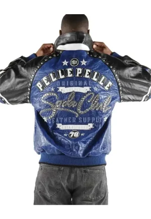 pelle pelle 1978 blue leather jacket