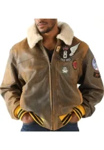 pelle pelle aviator brown mens jacket