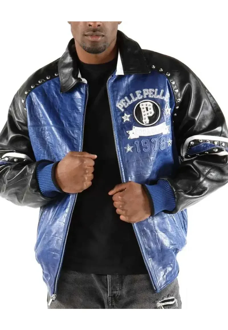 pelle pelle p 1978 blue leather jacket