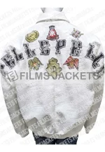 pelle pelle white decorated crocodile jacket