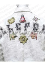 pelle pelle white decorated crocodile leather jacket