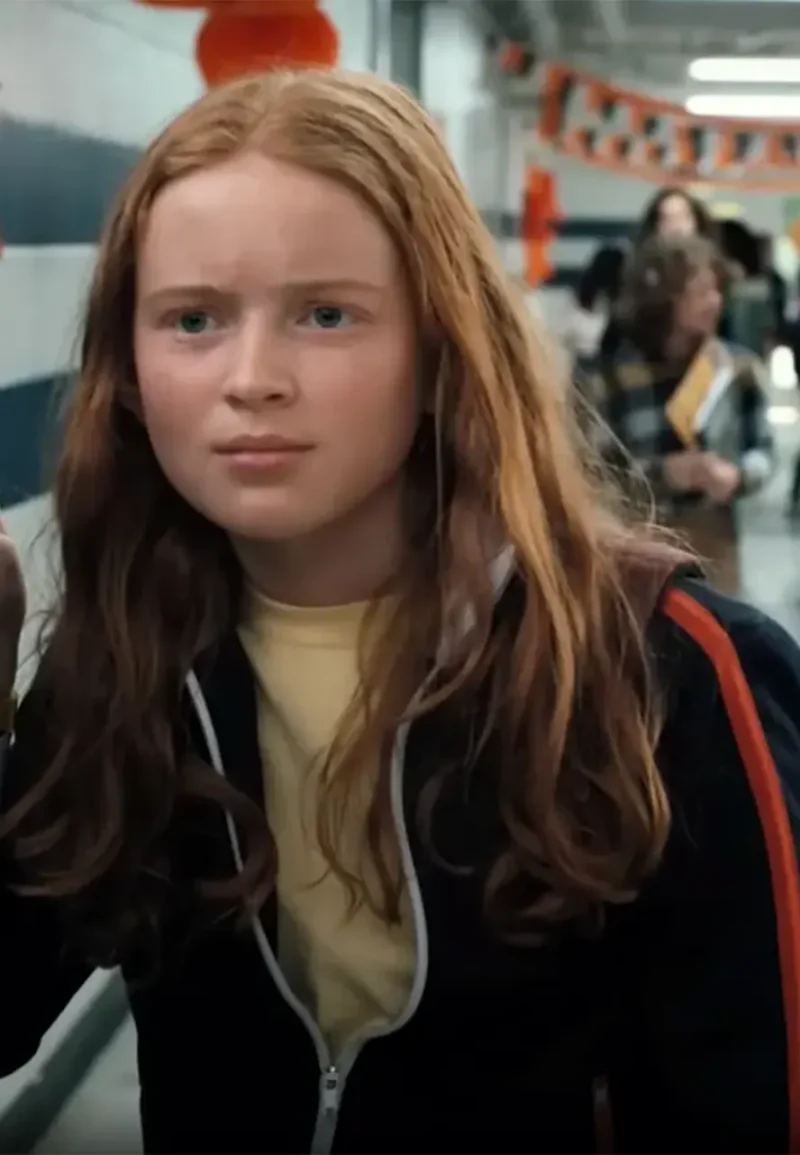 sadie sink black jacket