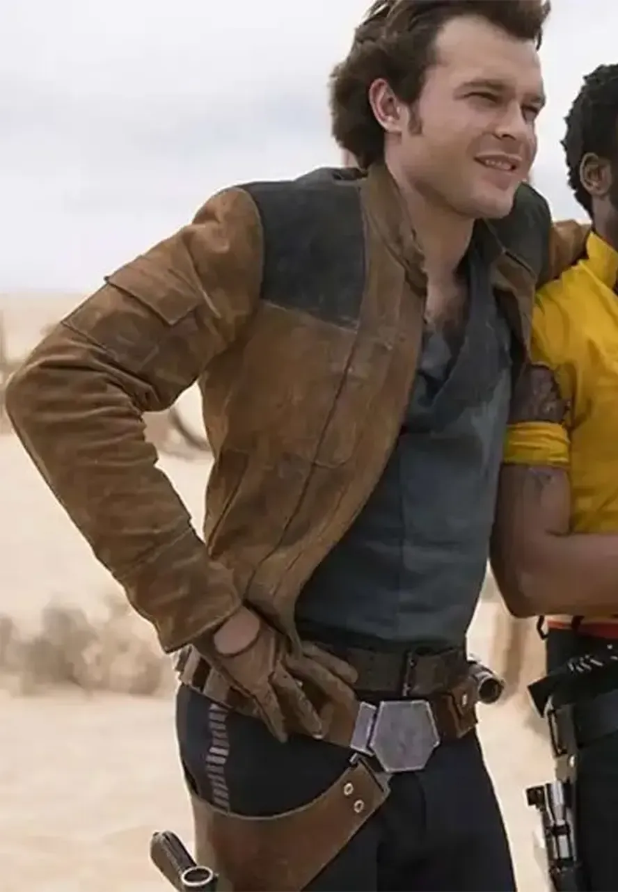 A Star Wars Story Han Solo Brown Leather Jacket solo a star wars story alden ehrenreich jacket
