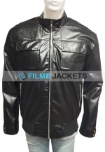 steve rogers black leather jacket