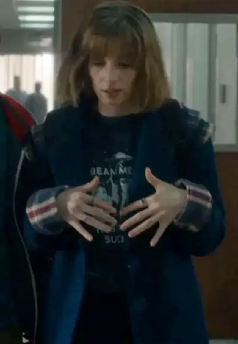 stranger things robin buckley blue coat