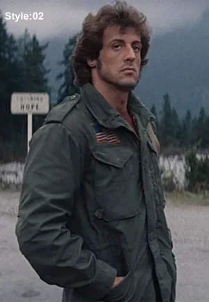 sylvester stallone first blood green jacket