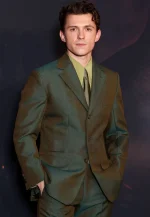 the odyssey premiere tom holland green blazer
