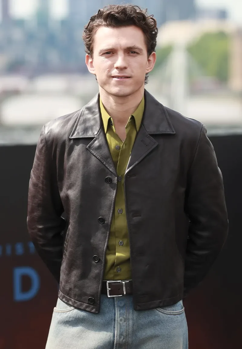 tom holland leather jacket