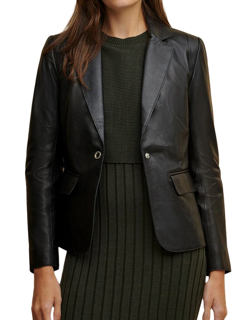 Donna Black Leather Blazer donna-black-leather-blazer