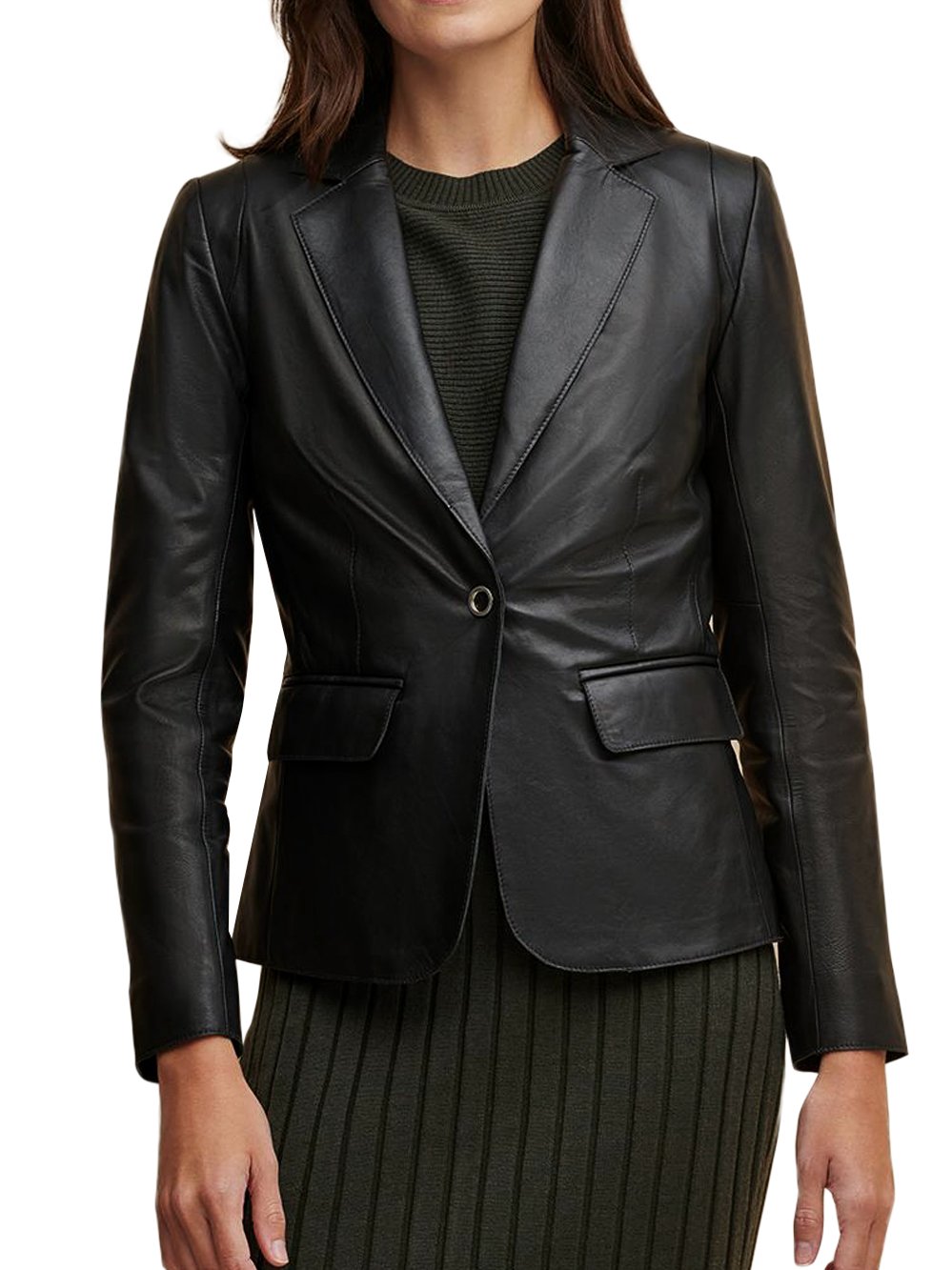 Donna Black Leather Blazer donna-black-leather-blazer