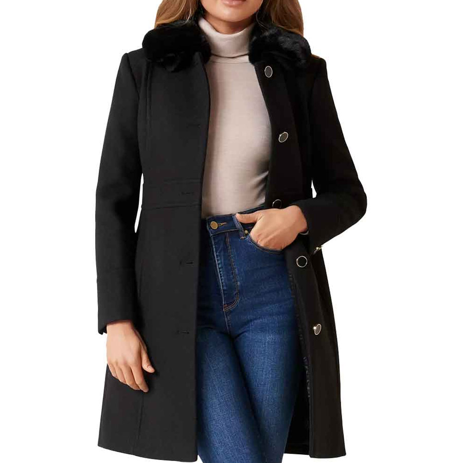 Norma Faux Fur Collar Wool Blend Coat norma-faux-fur-collar-wool-blend-coat