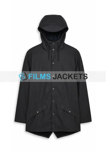 black parachute hooded jacket