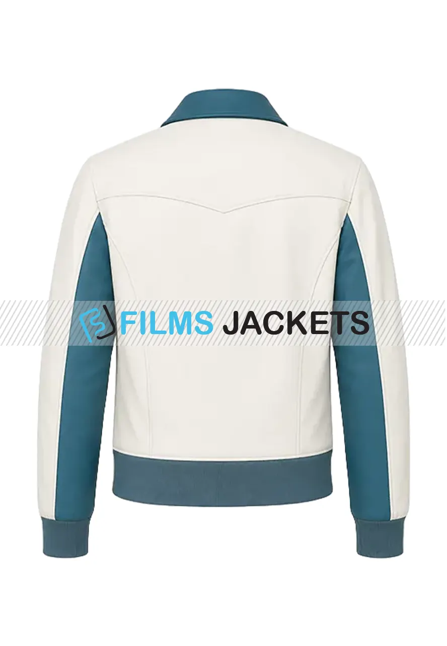 Men White and Blue Bomber Jacket bomber jacket blue and white