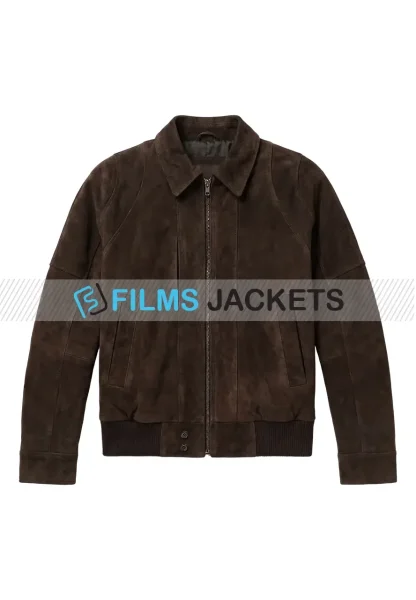 brown suede bomber jacket